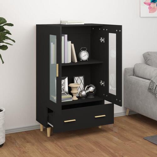 Skab 70x31x115 cm konstrueret træ sort