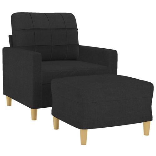 Sofastol med fodskammel 60 cm stof Sort