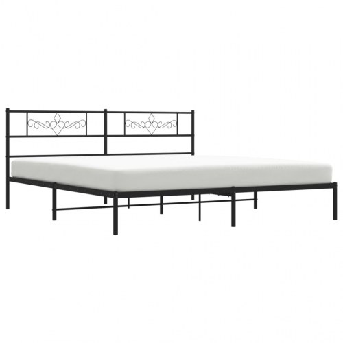 Sengeramme med sengegavl 183×213 cm - metal, sort