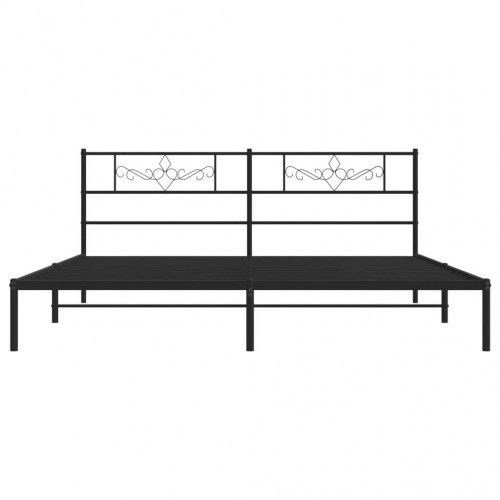 Sengeramme med sengegavl 183×213 cm - metal, sort