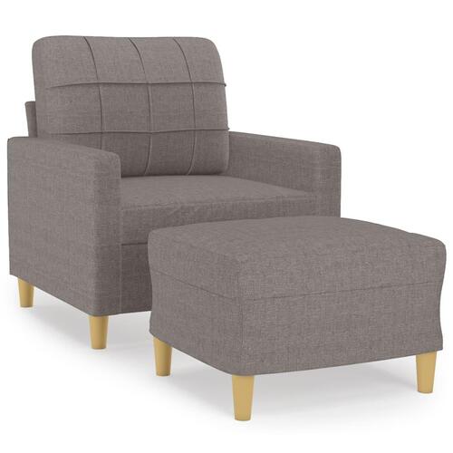 Sofastol med fodskammel 60 cm stof Gråbrun