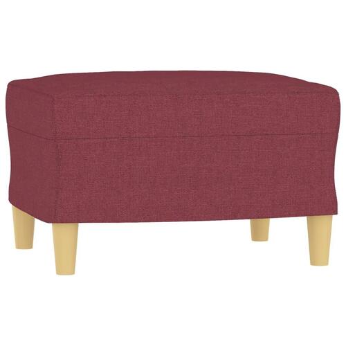 3-personers sofa med fodskammel 180 cm stof Vinrød