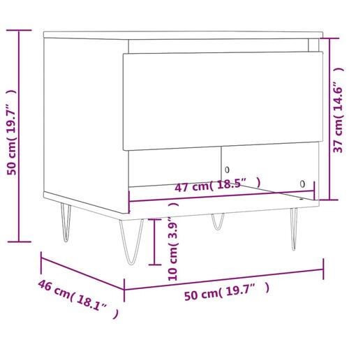 Sofabord 50x46x50 cm konstrueret træ sort