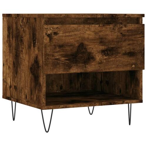 Sofabord 50x46x50 cm konstrueret træ røget egetræsfarve