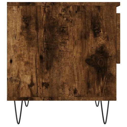 Sofabord 50x46x50 cm konstrueret træ røget egetræsfarve