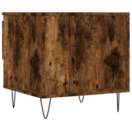 Sofabord 50x46x50 cm konstrueret træ røget egetræsfarve