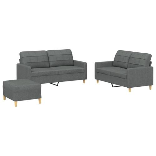 3 personers sofa med hynder stof mørkegrå