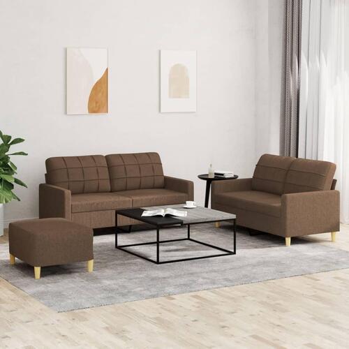 3 personers sofa med hynder stof brun
