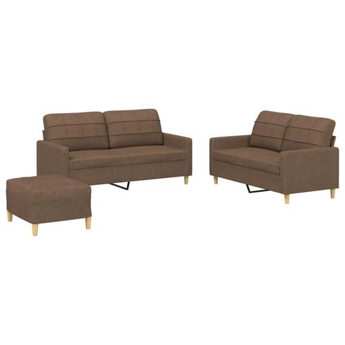 3 personers sofa med hynder stof brun
