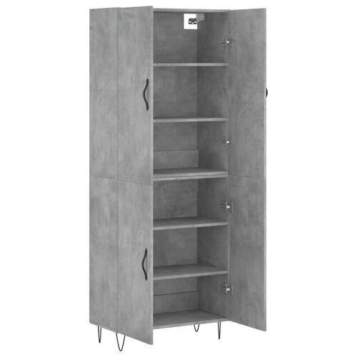 Højskab 69,5x34x180 cm konstrueret træ betongrå