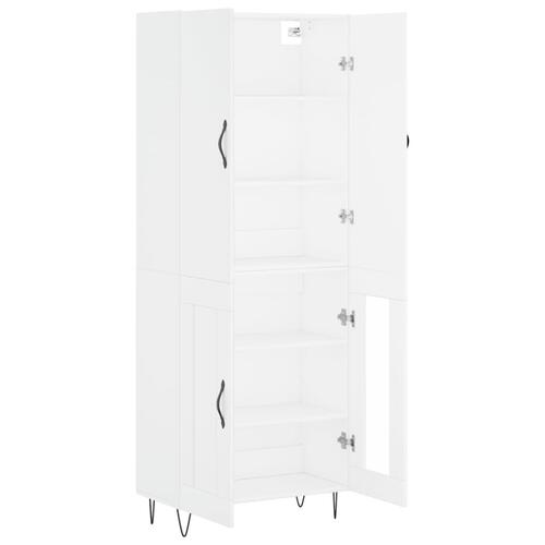 Højskab 69,5x34x180 cm konstrueret træ hvid