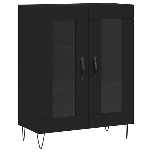 Højskab 69,5x34x180 cm konstrueret træ sort