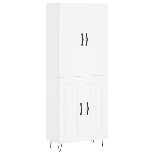 Højskab 69,5x34x180 cm konstrueret træ hvid