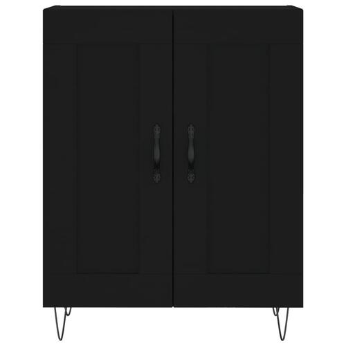 Højskab 69,5x34x180 cm konstrueret træ sort
