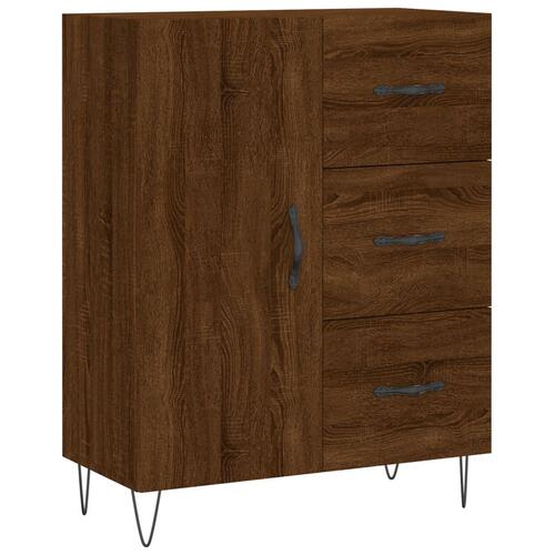 Højskab 69,5x34x180 cm konstrueret træ brun egetræsfarve