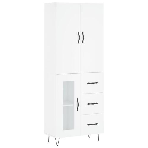 Højskab 69,5x34x180 cm konstrueret træ hvid