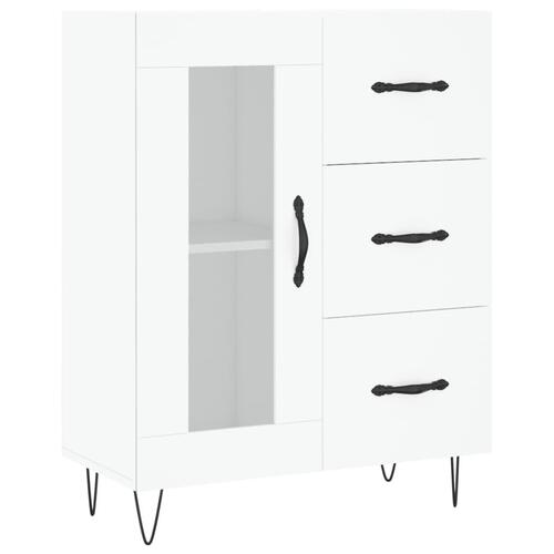 Højskab 69,5x34x180 cm konstrueret træ hvid