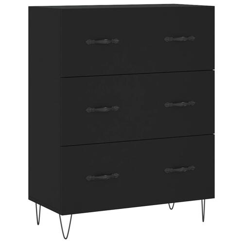 Højskab 69,5x34x180 cm konstrueret træ sort