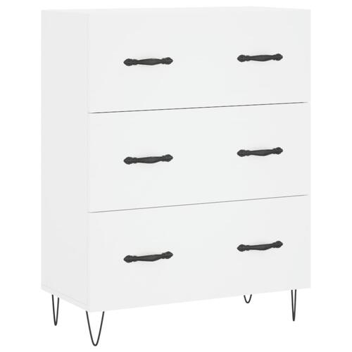 Højskab 69,5x34x180 cm konstrueret træ hvid