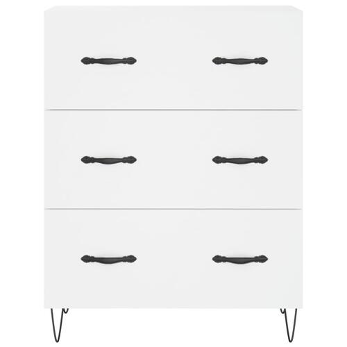 Højskab 69,5x34x180 cm konstrueret træ hvid