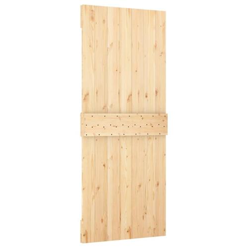 Skydedør med monteringssæt 80x210 cm massivt fyrretræ