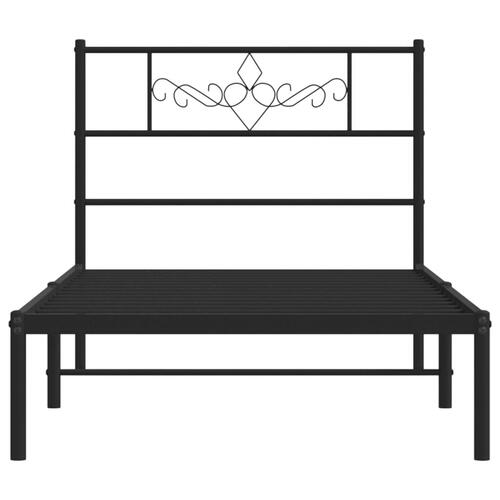 Sengeramme med sengegavl 90x190 cm metal sort