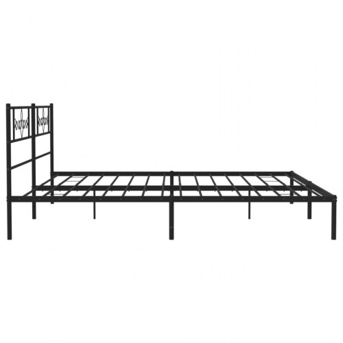 Sengeramme med sengegavl i metal - 193 × 203 cm, sort