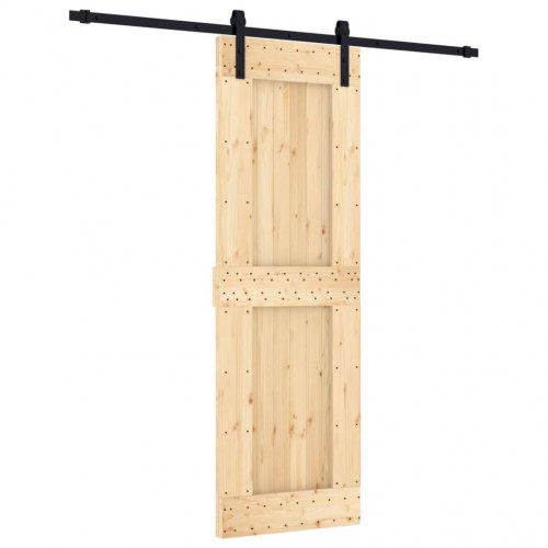 Skydedør med monteringssæt 70x210 cm massivt fyrretræ