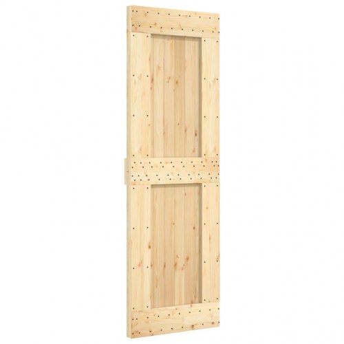 Skydedør med monteringssæt 70x210 cm massivt fyrretræ