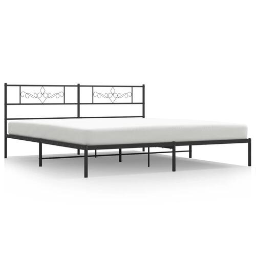Sengeramme med sengegavl 180x200 cm metal sort