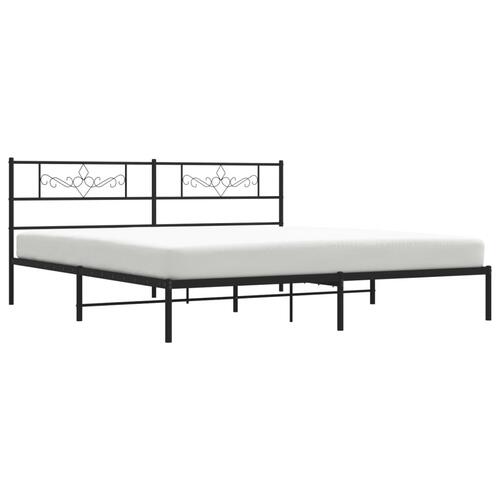 Sengeramme med sengegavl 180x200 cm metal sort