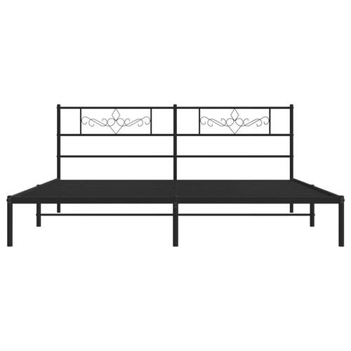 Sengeramme med sengegavl 180x200 cm metal sort