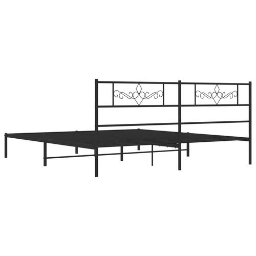 Sengeramme med sengegavl 180x200 cm metal sort