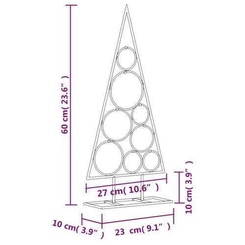 Dekorativt juletræ 60 cm metal sort