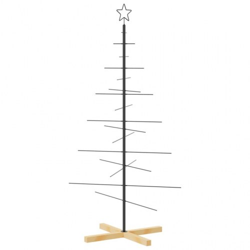 Juletræ i metal med træfod 150 cm - sort, moderne DIY-dekoration