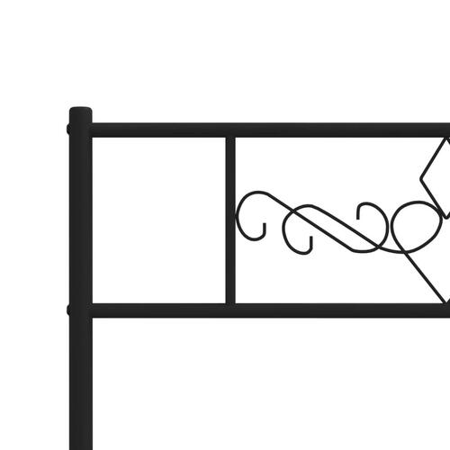 Sengeramme med sengegavl og fodgærde 107x203 cm metal sort