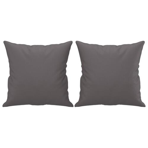 3-personers sofa med pyntepuder 180 cm kunstlæder grå