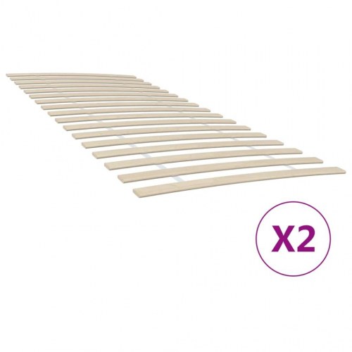 Sengelameller 2 stk. - 34 lameller 100×200 cm, massivt poppeltræ