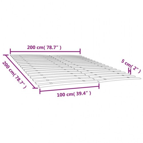 Sengelameller 2 stk. - 34 lameller 100×200 cm, massivt poppeltræ
