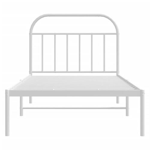 Sengeramme med sengegavl 100x190 cm metal hvid