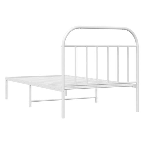 Sengeramme med sengegavl 100x190 cm metal hvid