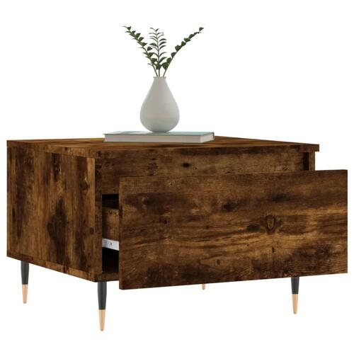 Sofaborde 2 stk. 50x46x35 cm konstrueret træ røget egetræsfarve