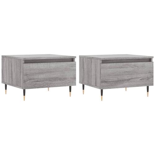 Sofaborde 2 stk. 50x46x35 cm konstrueret træ grå sonoma-eg