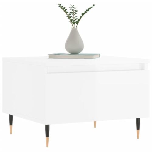 Sofaborde 2 stk. 50x46x35 cm konstrueret træ hvid højglans