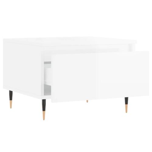 Sofaborde 2 stk. 50x46x35 cm konstrueret træ hvid højglans