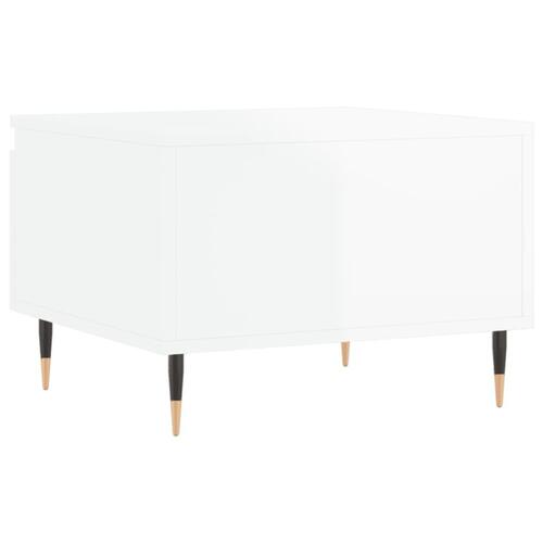 Sofaborde 2 stk. 50x46x35 cm konstrueret træ hvid højglans