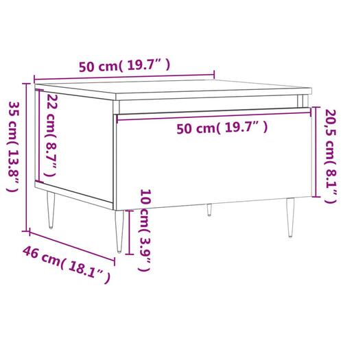 Sofaborde 2 stk. 50x46x35 cm konstrueret træ hvid højglans