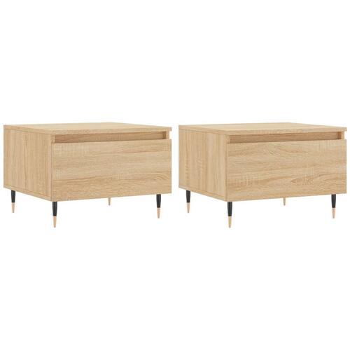 Sofaborde 2 stk. 50x46x35 cm konstrueret træ sonoma-eg
