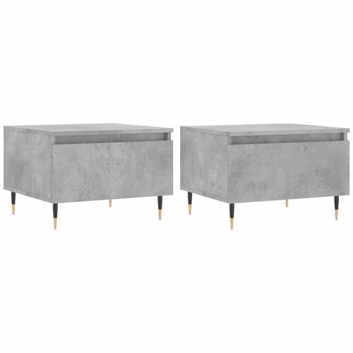 Sofaborde 2 stk. 50x46x35 cm konstrueret træ betongrå
