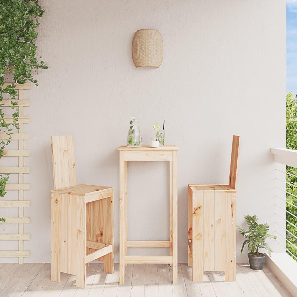 Barstole 2 stk. 40x42x120 cm massivt fyrretræ